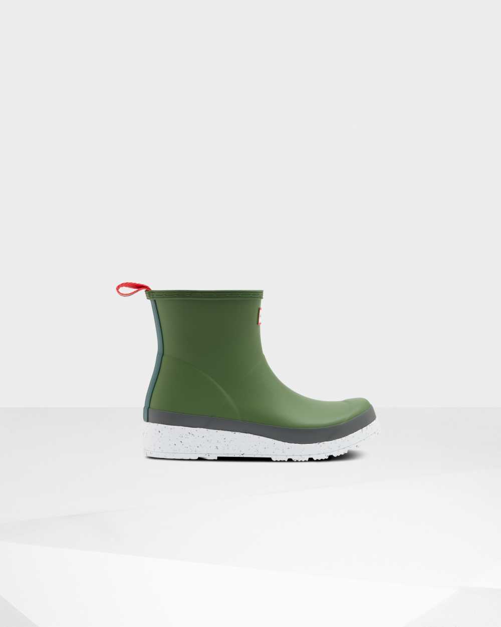 Hunter Original Play Short Speckle Mid-Calf Women's Rain Boots NZ-96208O Green/White